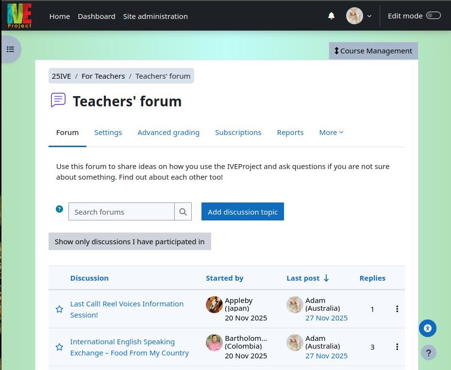 Forum Own Post Filter Screenshot